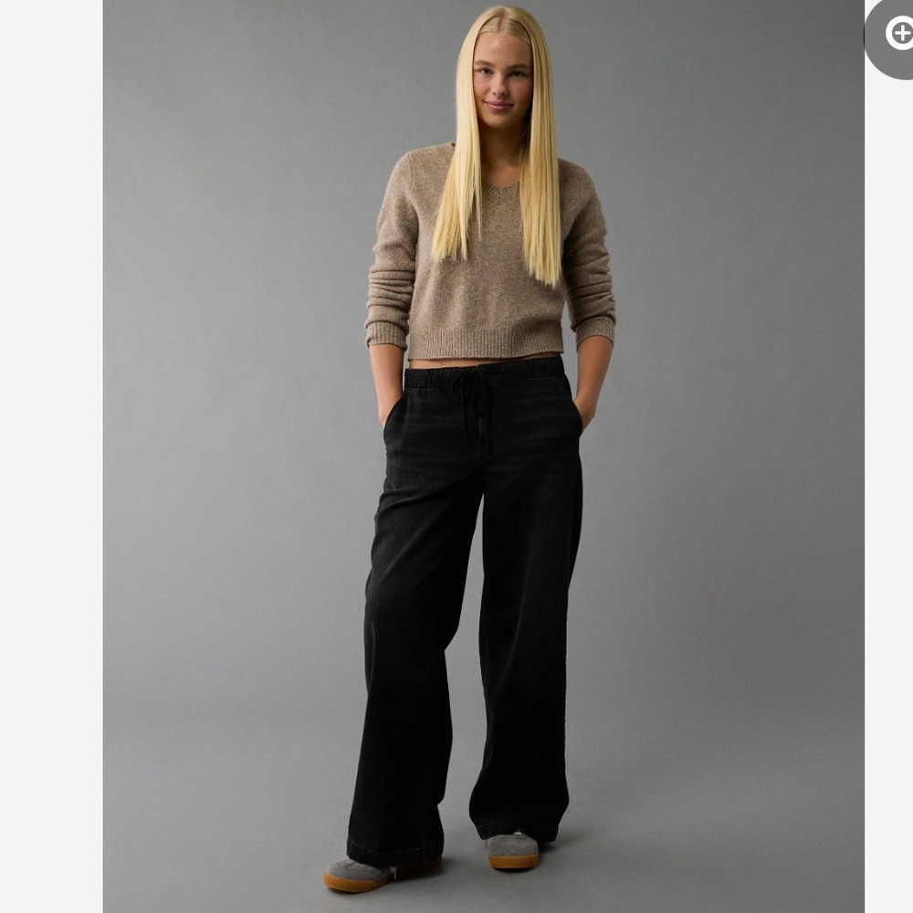 AE Dreamy Drape baggy elastic waist jeans